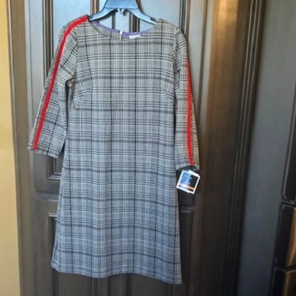 V by Violet Weekend 3/4 Sleeve Checkered Print Dress - Picture 1 of 7